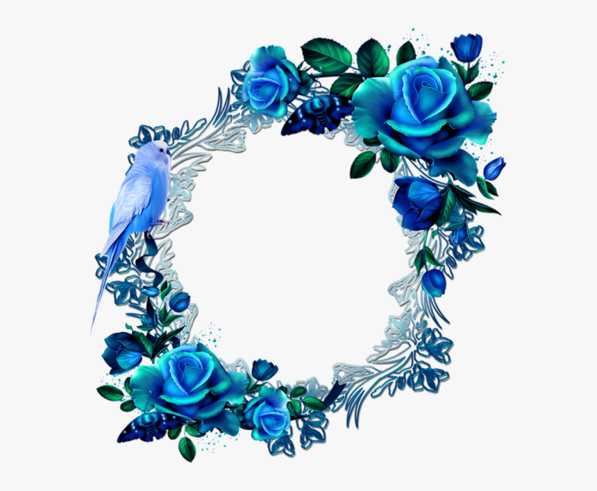 Flower Frame Png, Blue Flowers, Paper Flowers, 3d Sheets, - Blue Rose Border Png, Transparent Png, Free Download
