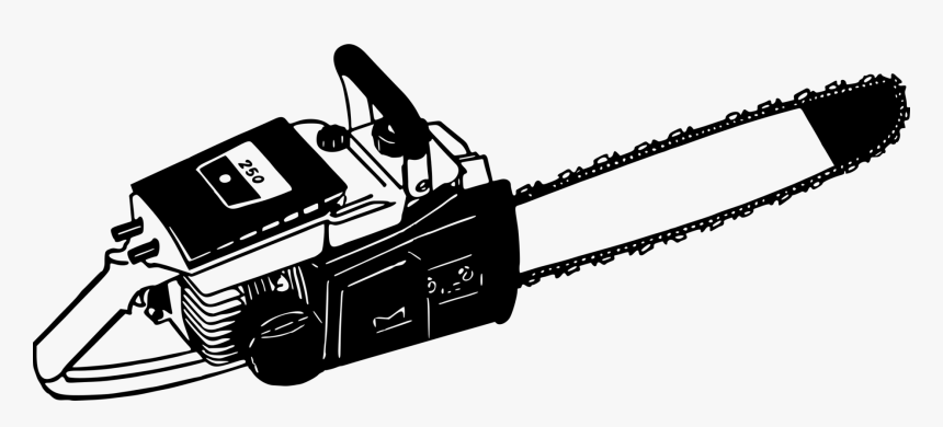 Machine,angle,hardware Accessory - Chainsaw Clipart Black And White, HD Png Download, Free Download