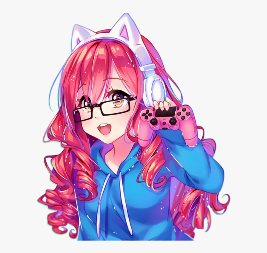 Kawaii Anime Girl Gamer , Png Download - Chica Gamer Anime Kawaii, Transparent Png, Free Download