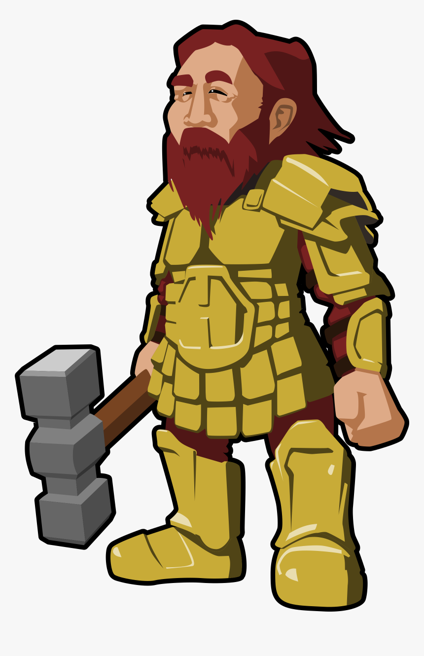 Dwarf, Viking, Armor, Beard, Fantasy, Hammer, Rpg - Dwarf Warrior Clipart, HD Png Download, Free Download