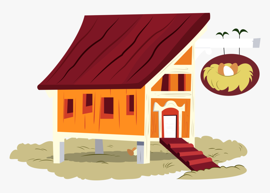 Cottage Vector Cartoon - Chicken Coop Cartoon Background, HD Png Download, Free Download