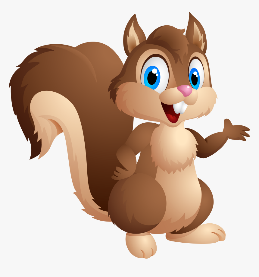 Jungle Clipart Woods - Cartoon Transparent Background Squirrel, HD Png Download, Free Download