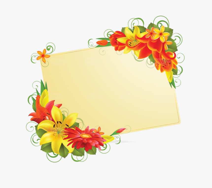 Flower Corner Border Design Png, Transparent Png, Free Download