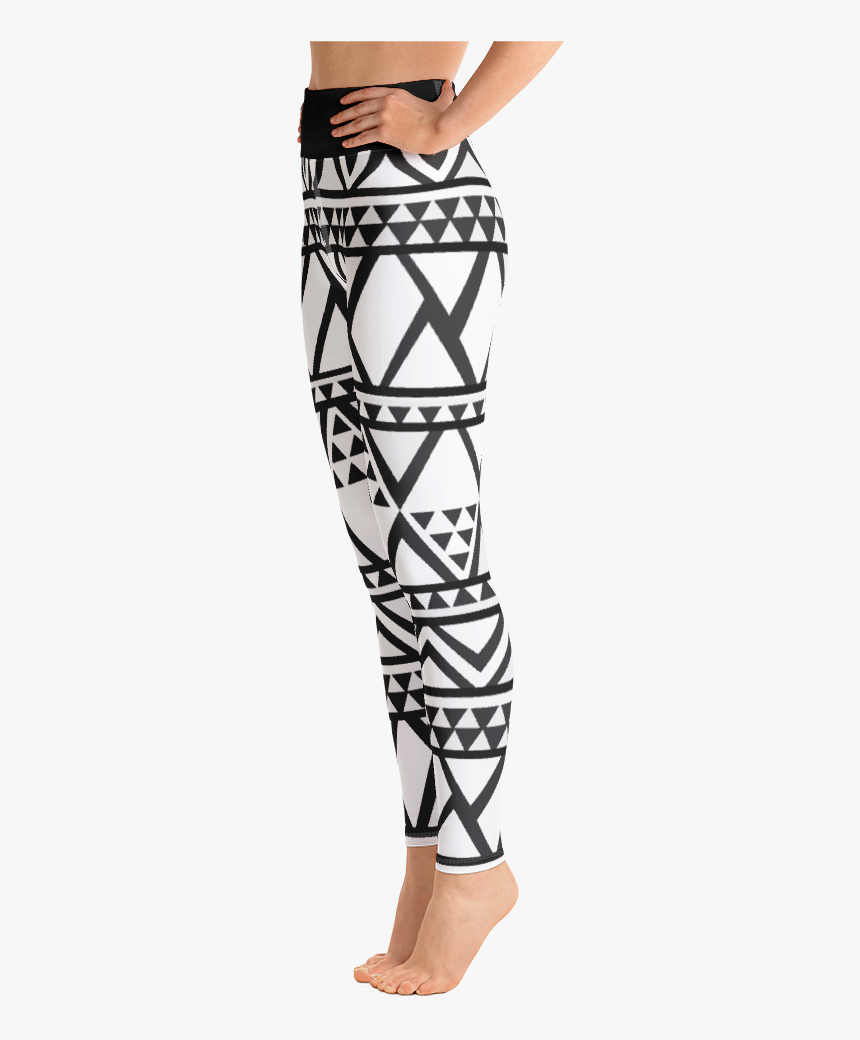 Africanprint Bw Plain Black Mockup Left White - Leggings, HD Png Download, Free Download