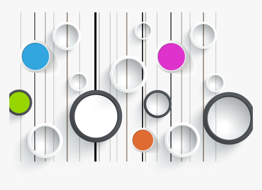 Circles Colored Wall Wallpaper Mural Computer Graphics - 3d Circle Design Png, Transparent Png, Free Download