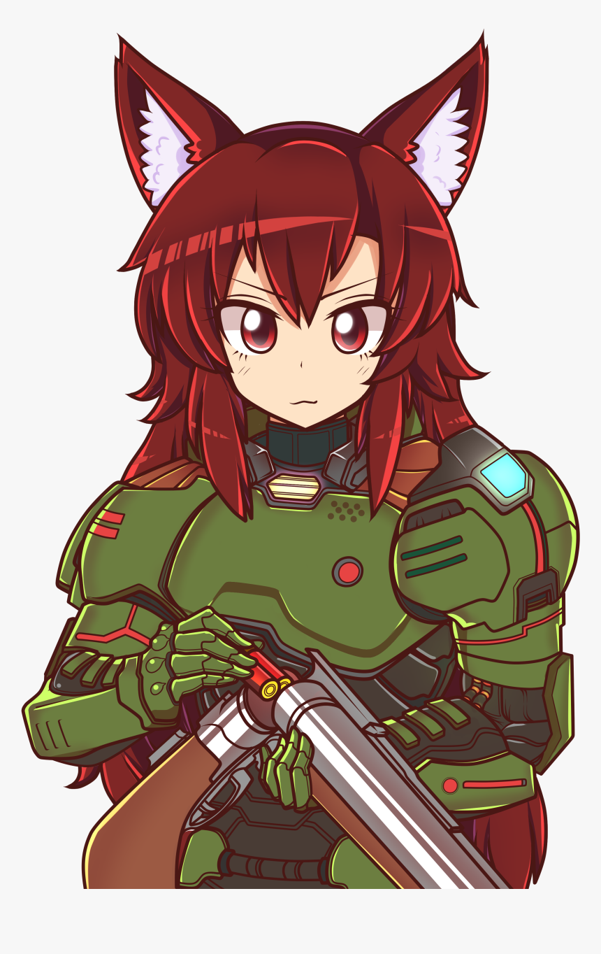 1girl Absurdres Blush Closed Mouth Cosplay Doom Doomguy - Doom Anime Girl, HD Png Download, Free Download