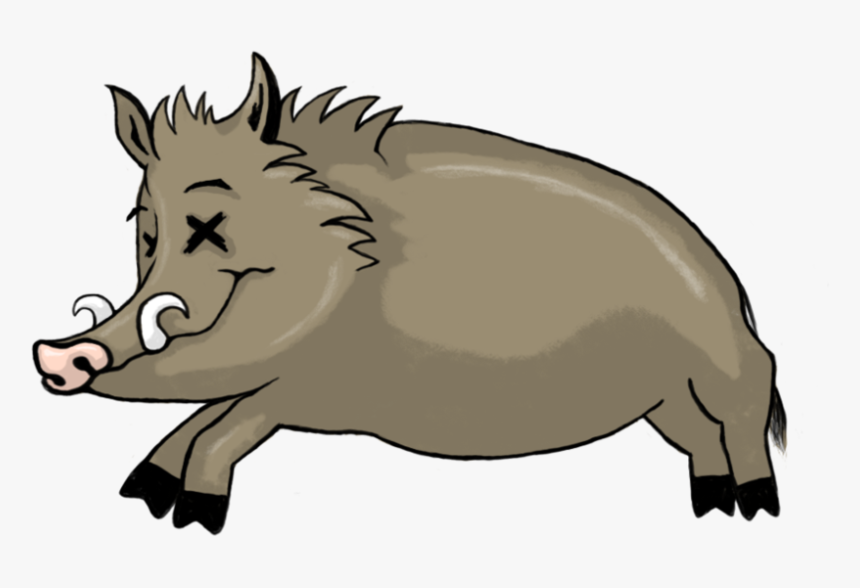 Wild Boar Common Warthog Clip Art Cartoon Drawing - Boar Png, Transparent Png, Free Download