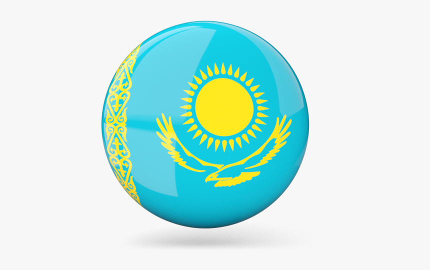 Glossy Round Icon - Kazakhstan Flag, HD Png Download, Free Download