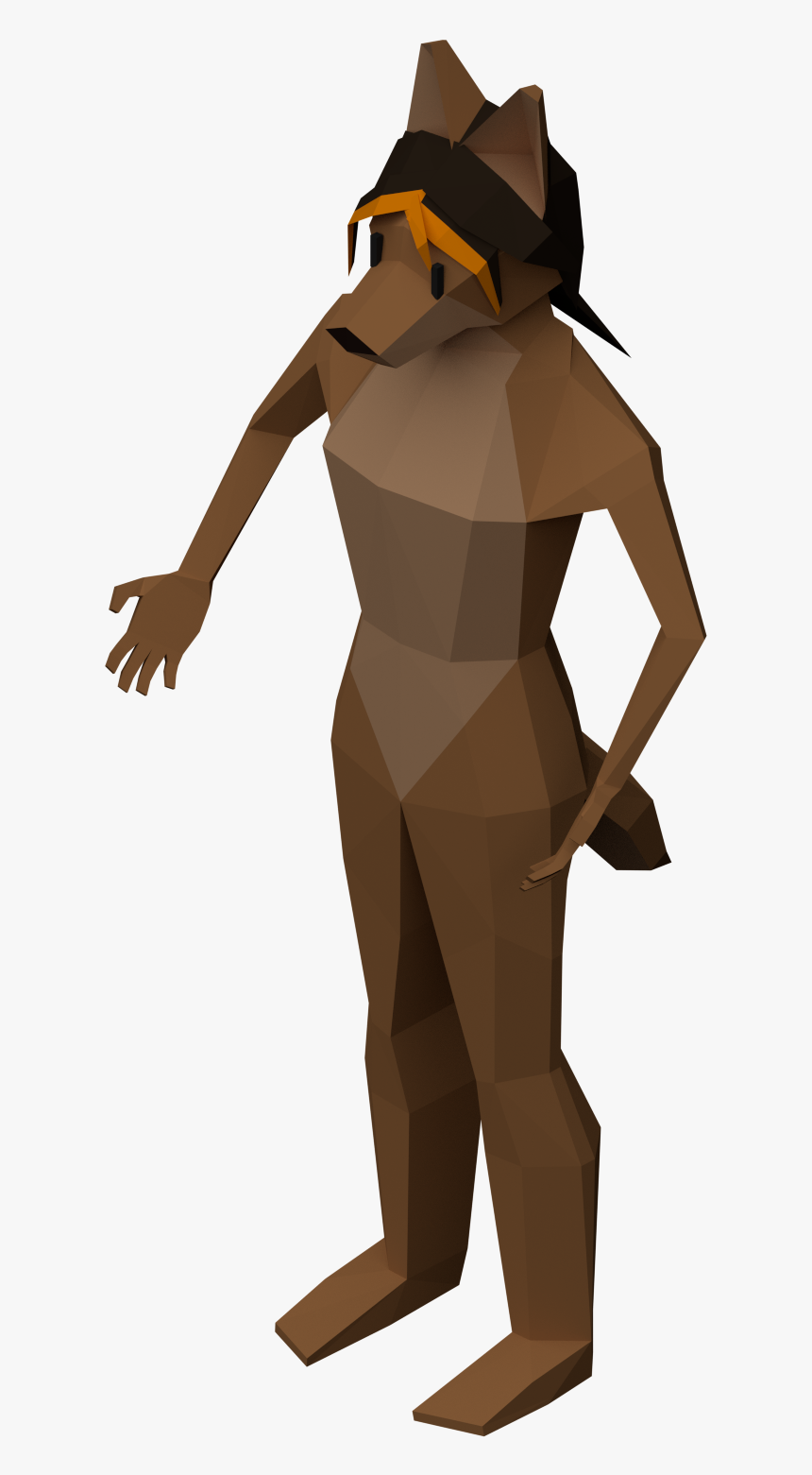 Lowpoly Wolf-person Girl Thingi Don"t Know - Low Poly Person Blender, HD Png Download, Free Download