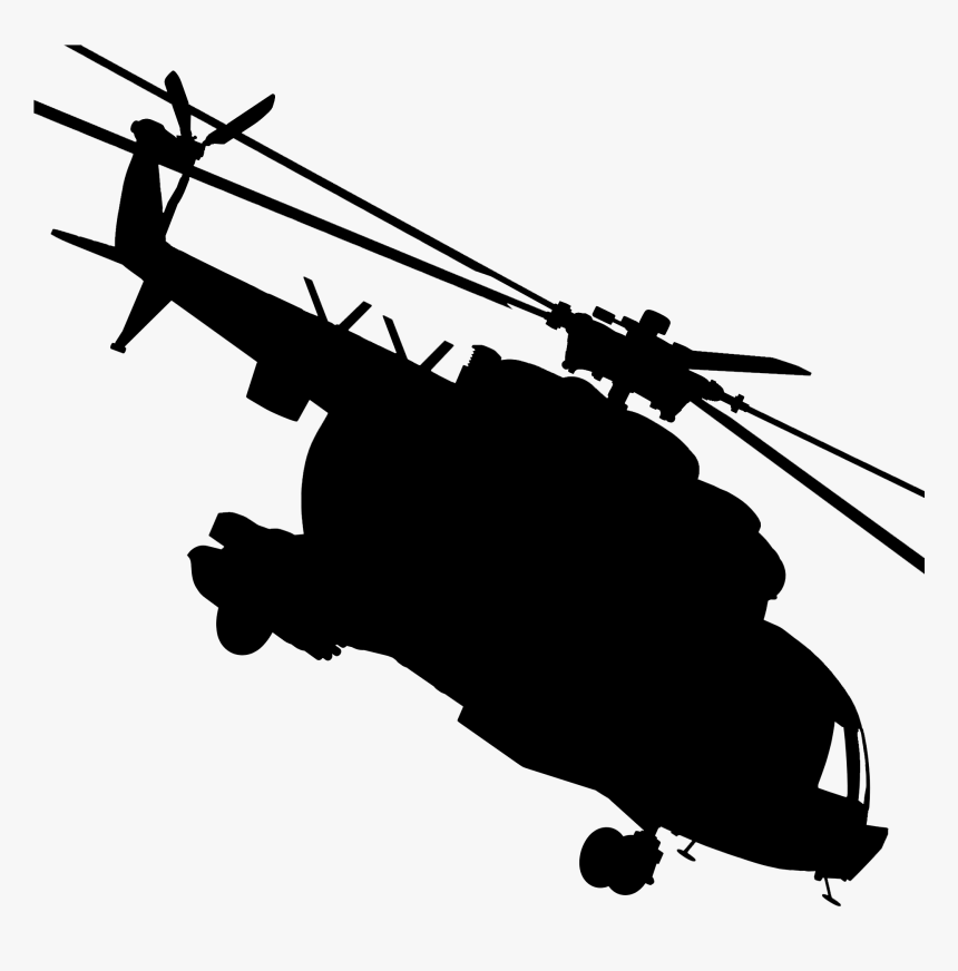 Helicopter Silhouette - Helicopter Rotor, HD Png Download, Free Download