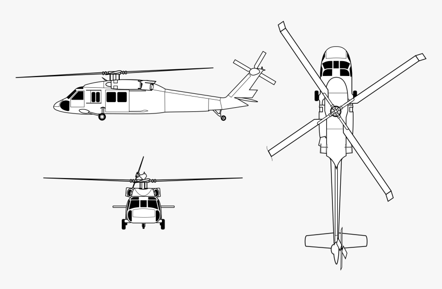 Black Hawk Helicopter Silhouette At Getdrawings Com - Uh 60 Black Hawk, HD Png Download, Free Download