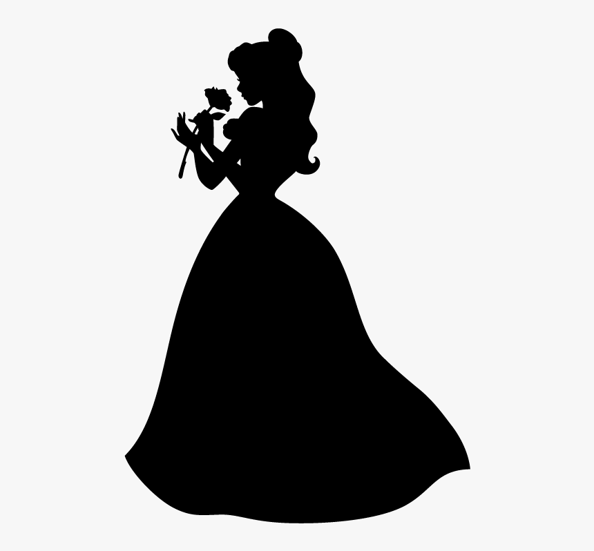 Silhouette Gold Belle Photography Beast Rose Dress - Belle Silhouette Of Beauty And The Beast, HD Png Download, Free Download