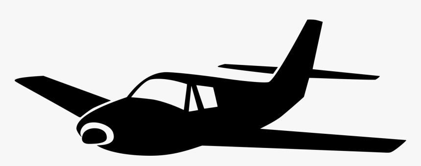 Airplane Fixed-wing Aircraft Computer Icons Helicopter - Silhouette Airplane Clip Art, HD Png Download, Free Download