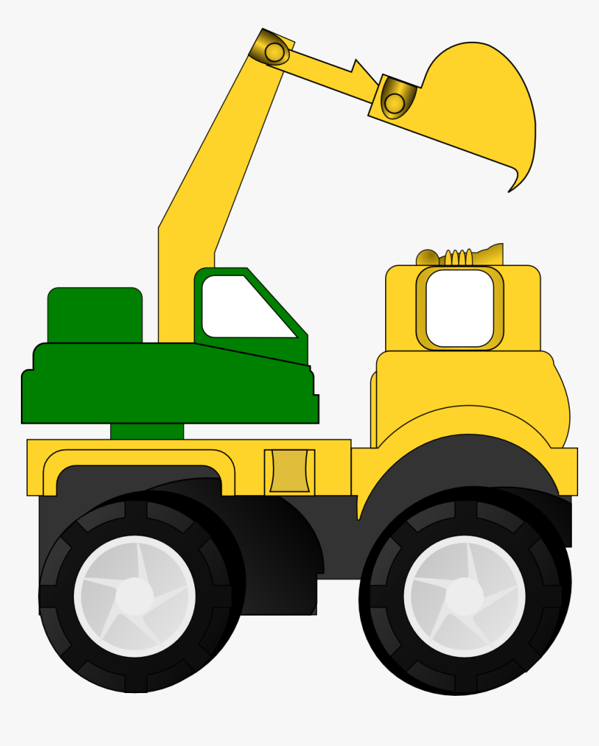 Backhoe, Excavator, Dredger, Dipper, Car, Construction - Toy Truck Clipart, HD Png Download, Free Download