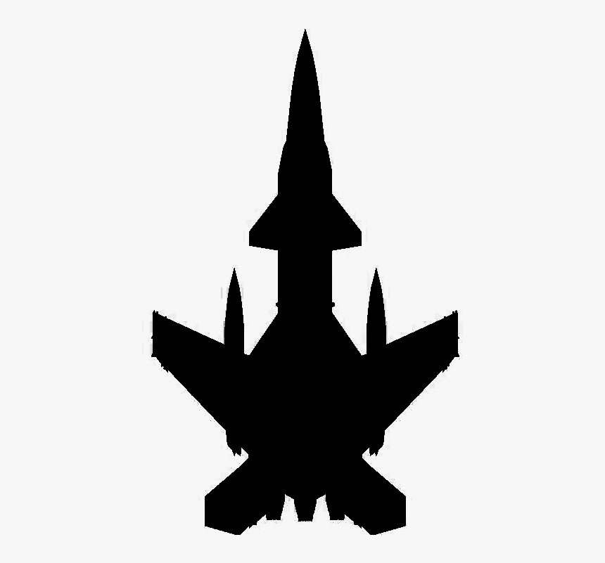 Jet Fighter Silhouette - Jet Fighter Top View, HD Png Download, Free Download