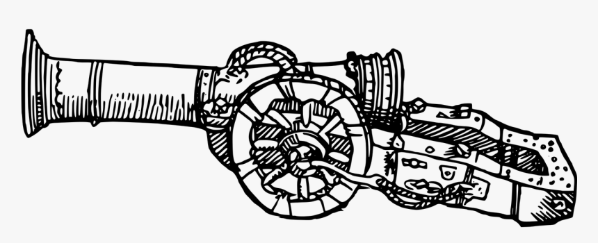 Canon Drawing Artillery - Artillery Black And White, HD Png Download, Free Download