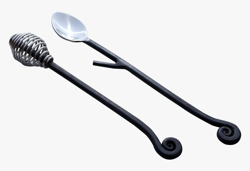 Burnt Black Lilly Design Honey Dipper & Jam Serving - Spoon, HD Png Download, Free Download