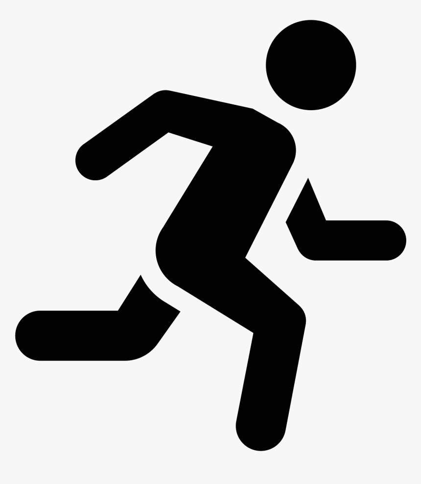 Computer Icons Running Man Clip Art - Running Black And White, HD Png Download, Free Download