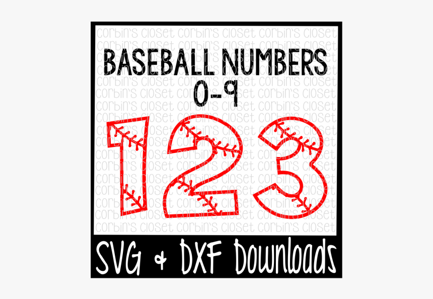 Baseball Numbers Cut File - Baseball Numbers Free, HD Png Download, Free Download