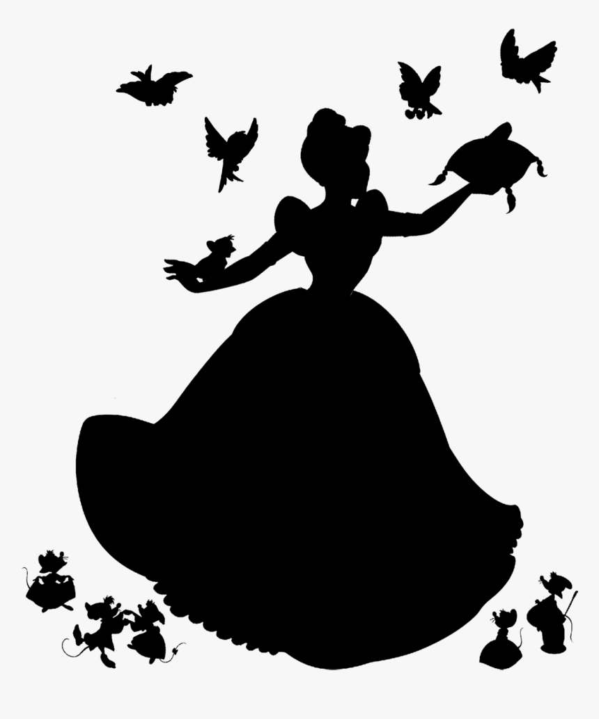 Transparent Cinderella Clipart - Silhouette Disney, HD Png Download, Free Download