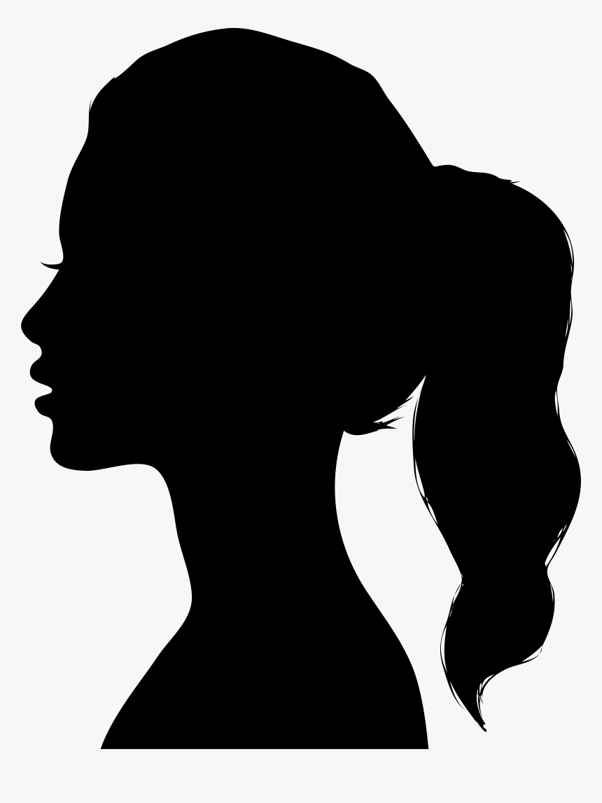Woman Side Profile Silhouette, HD Png Download - kindpng