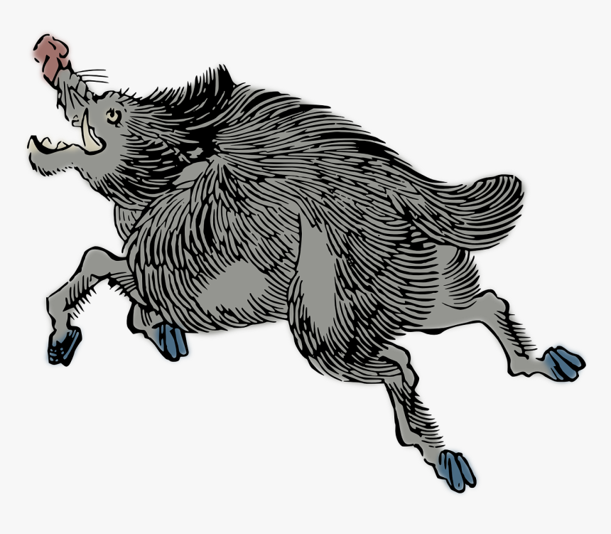 Japanese Woodblock Prints Boar - Wild Boar Japanese Art, HD Png Download, Free Download