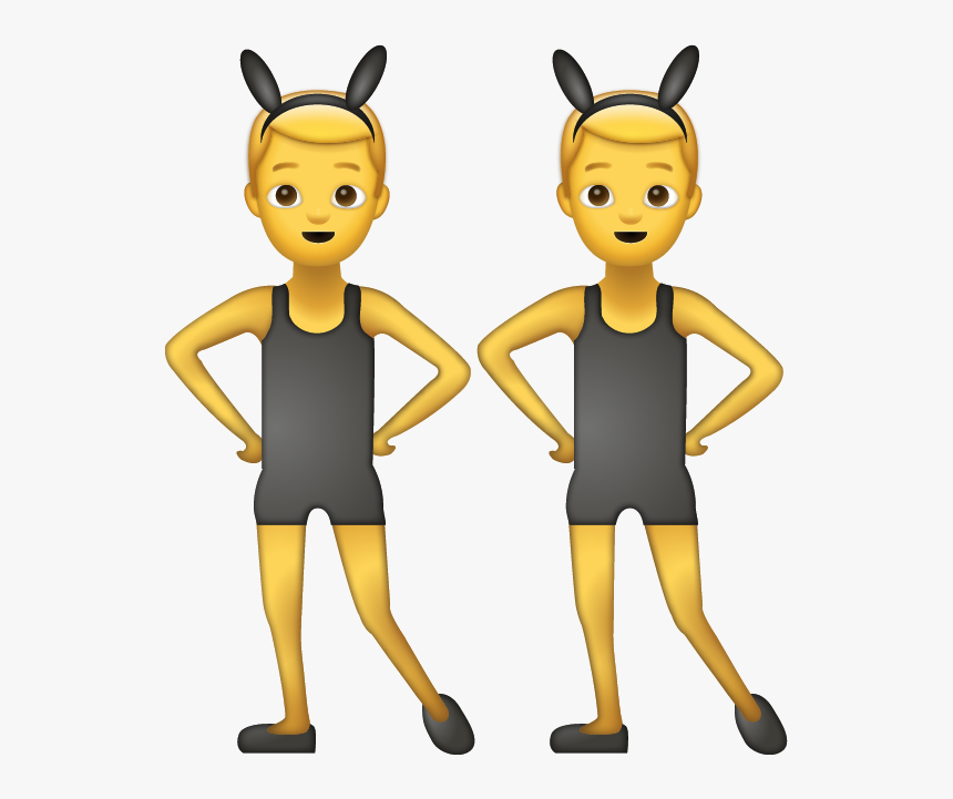 Download Men With Bunny Ears Iphone Emoji Icon In Jpg - Men With Bunny Ears Emoji, HD Png Download, Free Download