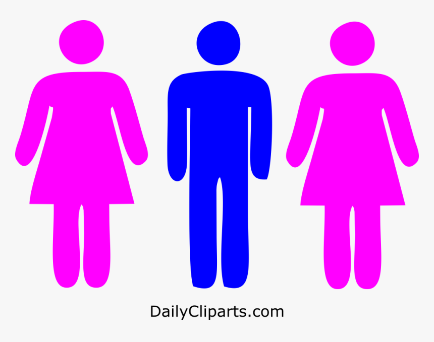 2 Women 1 Man Clipart Icon Picture - Silhouette Men And Women Icon, HD Png Download, Free Download