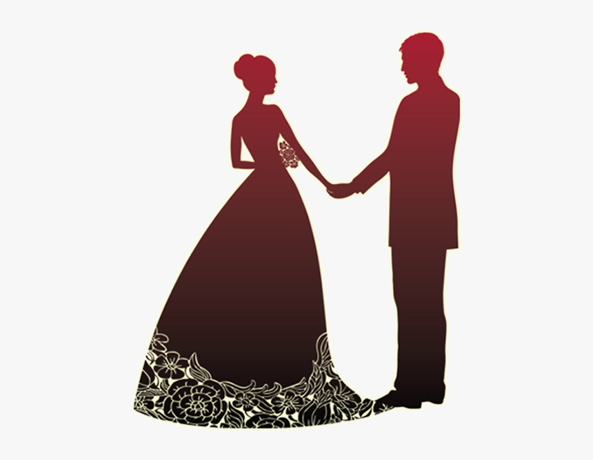 Wedding Invitation Wedding Reception Party Banner - Silhouette Bride And Groom Clipart, HD Png Download, Free Download