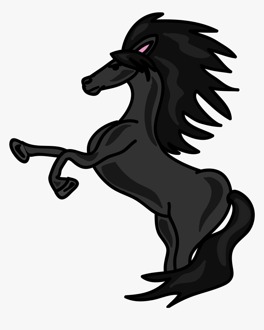 Horse Black Big Image - Black Horse Cartoon Png, Transparent Png, Free Download