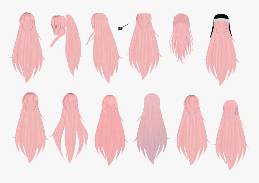 Transparent Pink Hair Png - Luka Hair Mmd Dl, Png Download, Free Download