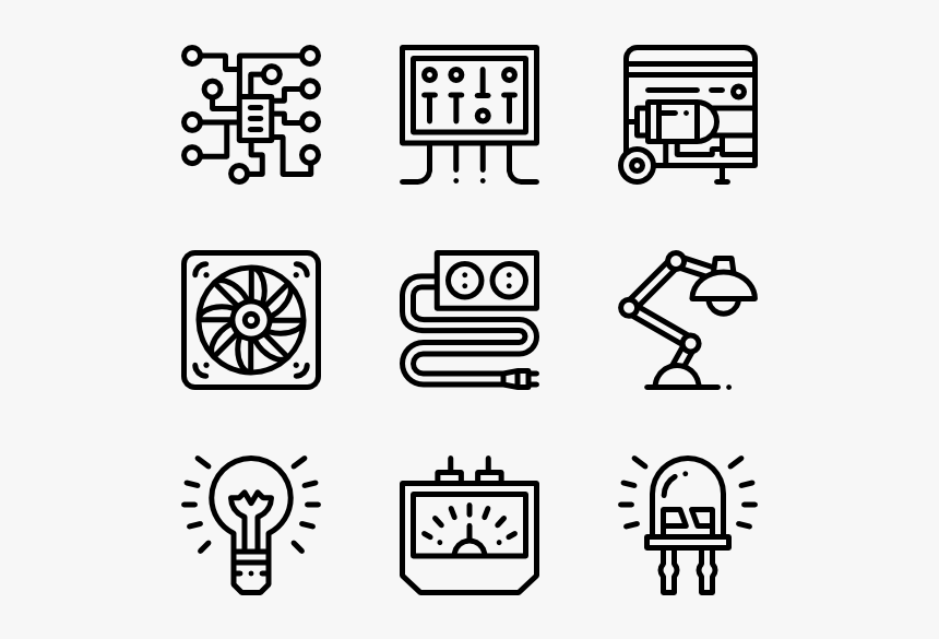 Electrician Tools - Drawing Icons, HD Png Download, Free Download