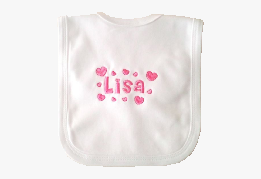 Personalised Embroidered Baby Bib Hearts - Embroidery, HD Png Download, Free Download