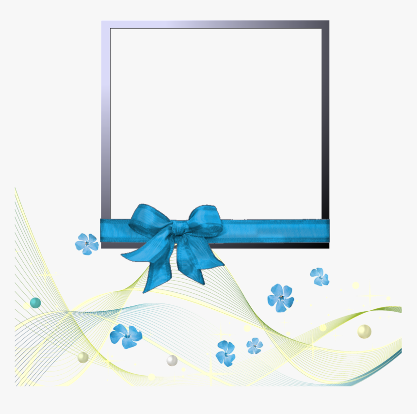 Blue Frame With Ribbon Png, Transparent Png, Free Download