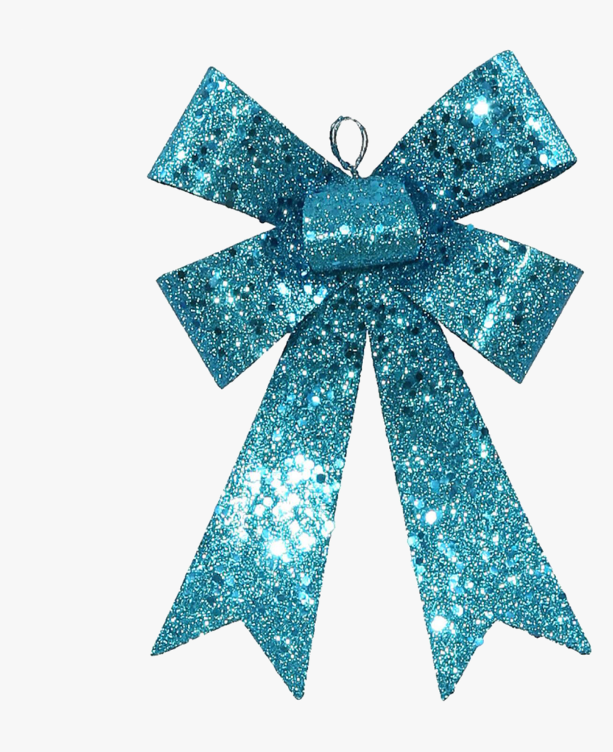 #ftedtickers #bow #glitter #sparkle #blue #bow #christmas - Blue Christmas Decors, HD Png Download, Free Download