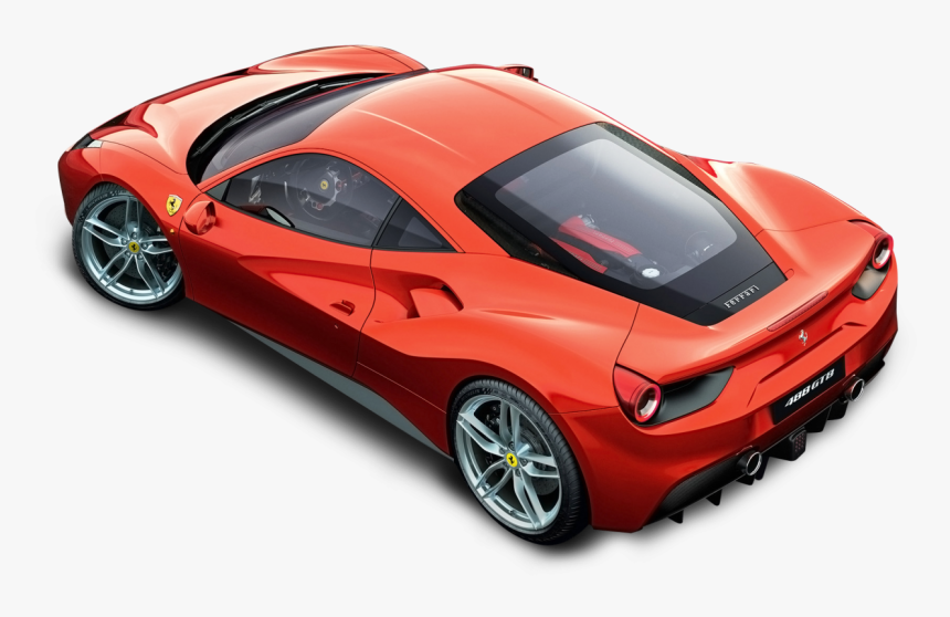 Red Ferrari Top View Car Png Image - Ferrari 488 Gtb, Transparent Png, Free Download