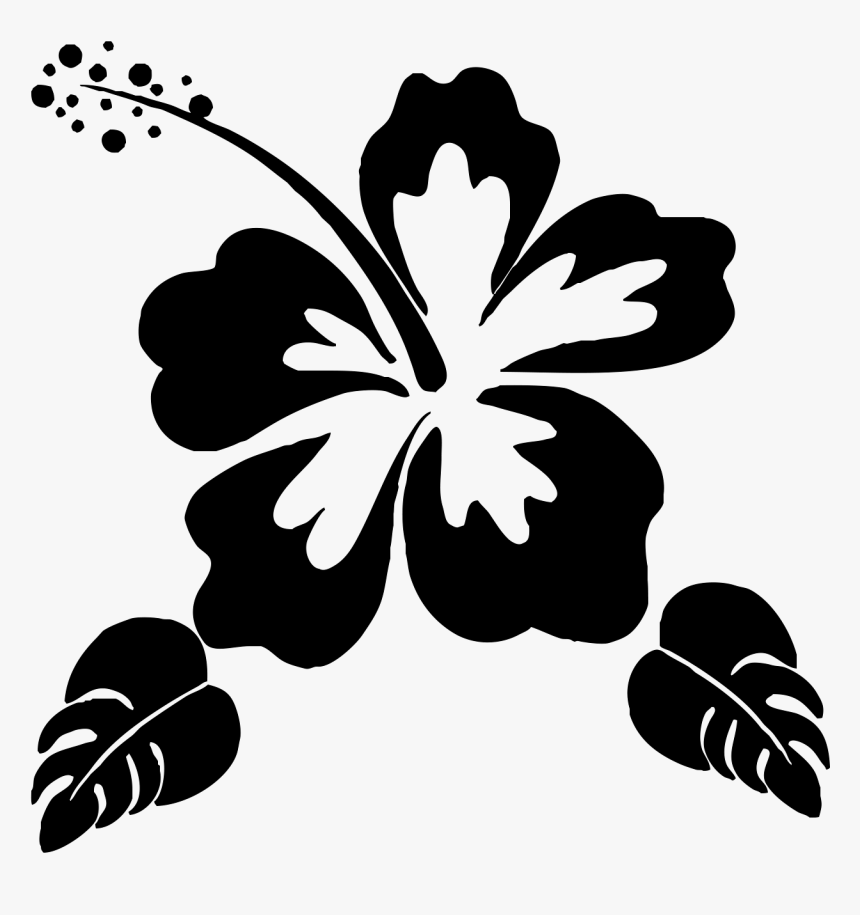 Silhouette Flower Stencil Clip Art - Flower Corner Black And White, HD Png Download, Free Download