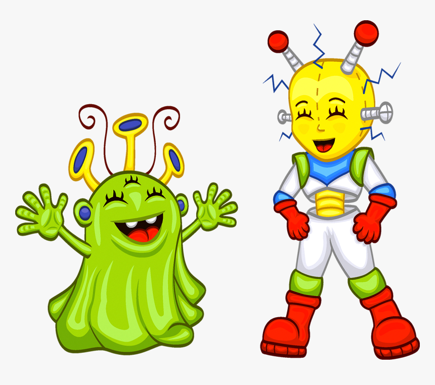 Astronaut Clipart Green - Cartoon Space Aliens, HD Png Download, Free Download