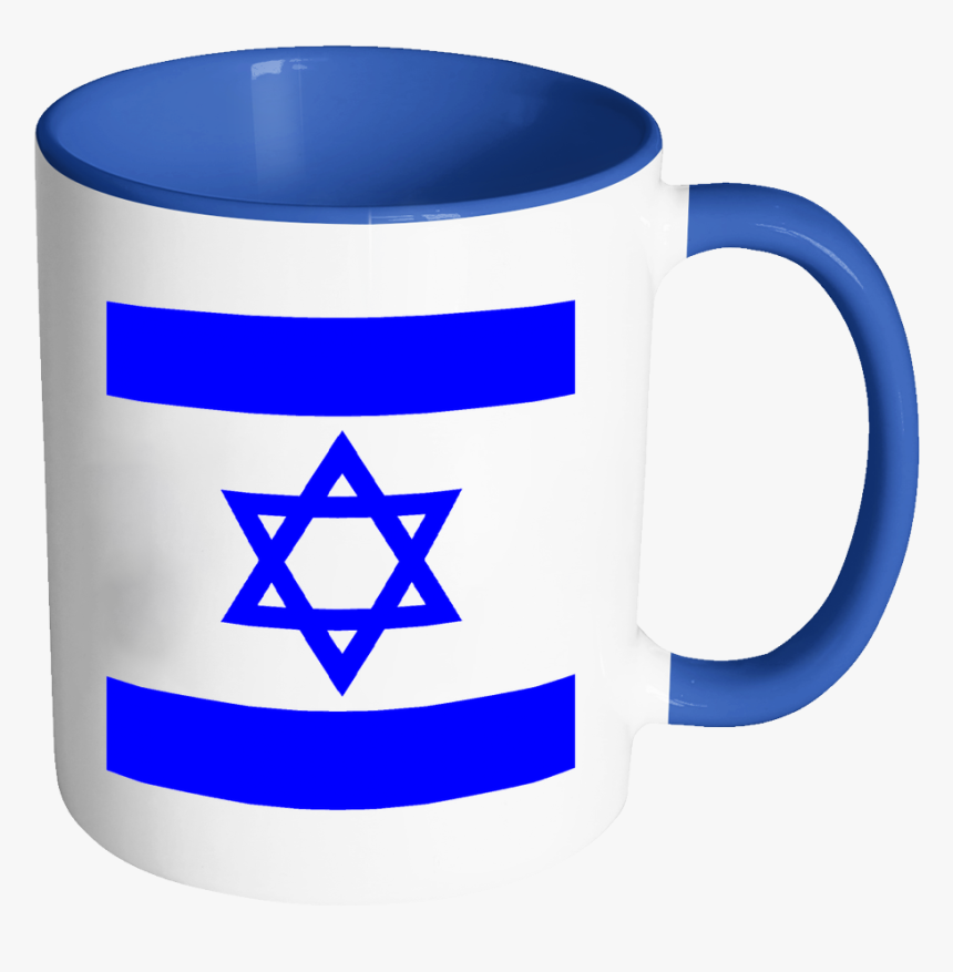 Independence Day 11oz Funny Blue & White Coffee Mug - Israel Flag With Gold Fringe, HD Png Download, Free Download