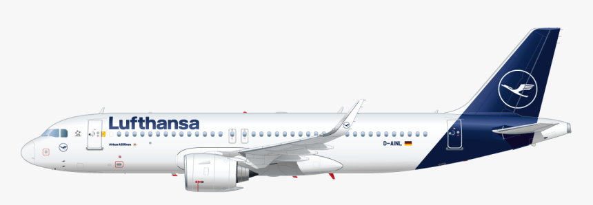 Seitenansicht Eines Airbus A320neo - Airbus A320 Lufthansa, HD Png Download, Free Download