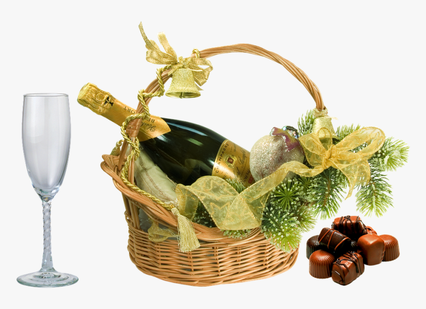 Wine And Cheese Gift Basket - Бутылка Шампанского На Прозрачном Фоне, HD Png Download, Free Download