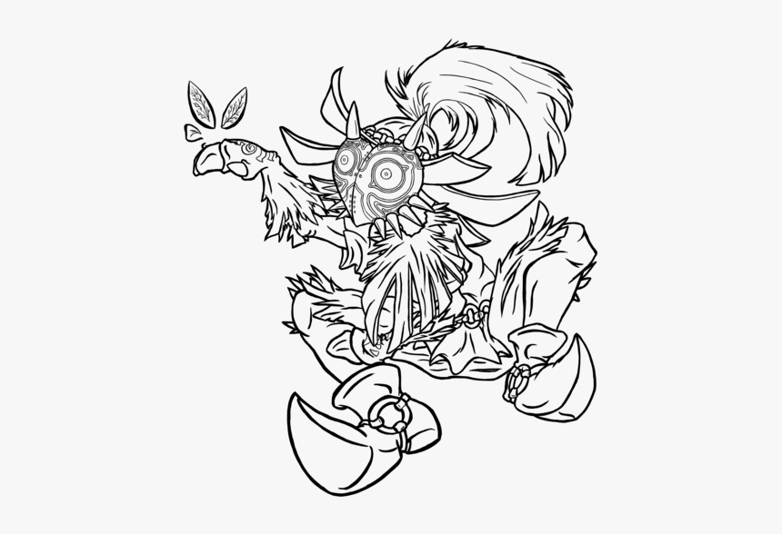 Skull Kid Lineart - Sketch, HD Png Download, Free Download