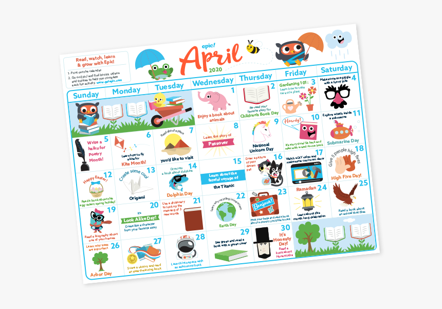 Epic April 2020 Calendar, HD Png Download, Free Download