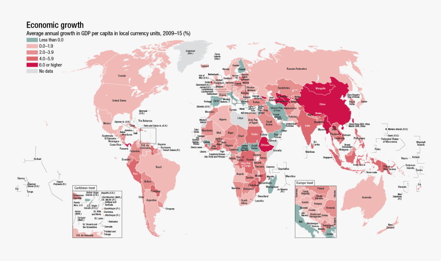 Economic Growth Of World Map 2017, HD Png Download, Free Download