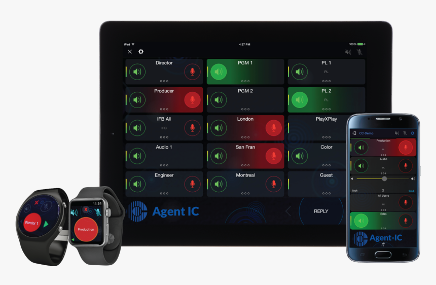 Agent Ic Ipad And Android Ui By Clear-com - Mobile App, HD Png Download, Free Download