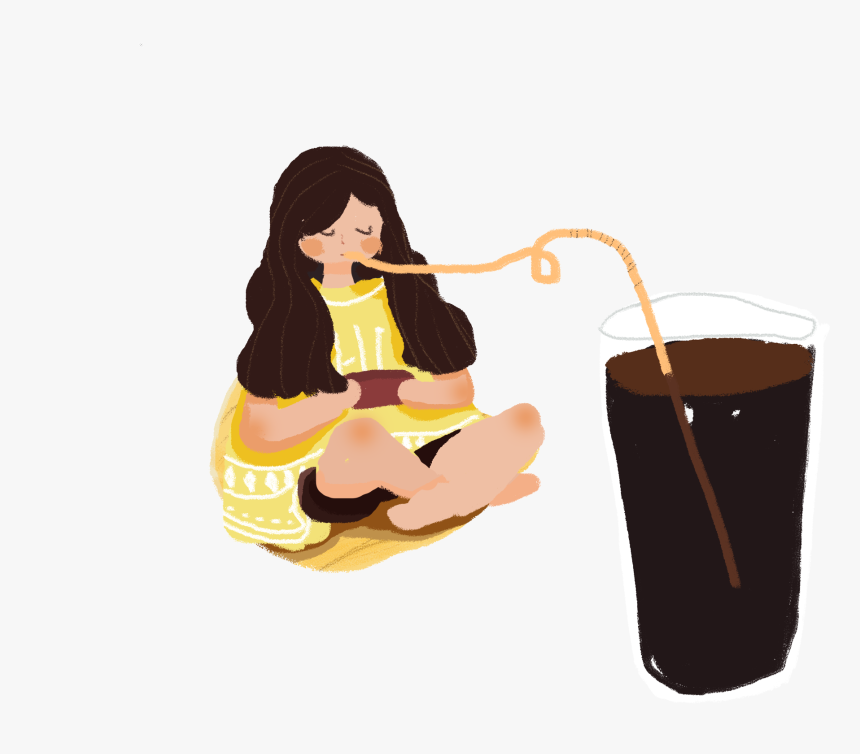 Cartoon Hand Drawn Illustration Girl Png And Psd - Root Beer, Transparent Png, Free Download