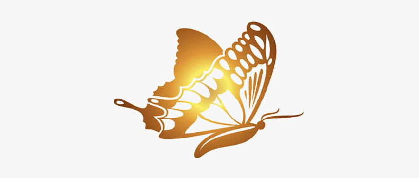 Download Butterfly Golden Gold Software Hq Image Free - Gold Butterfly Transparent Background, HD Png Download, Free Download