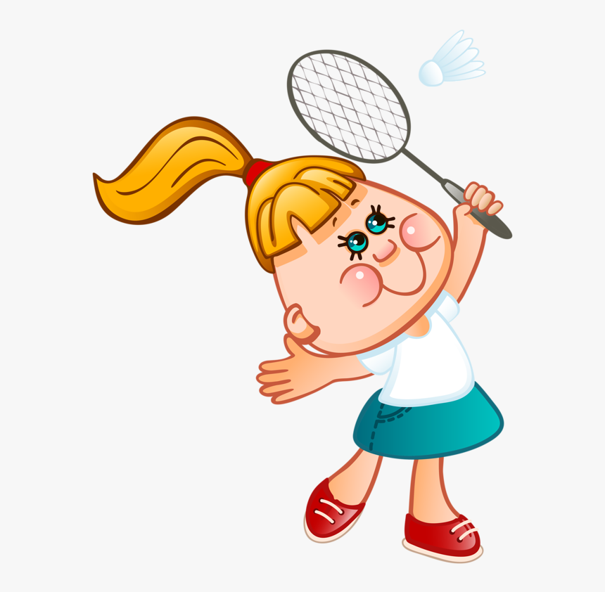 Badminton Drawing Kid - Дети И Спорт Бадминтон, HD Png Download, Free Download