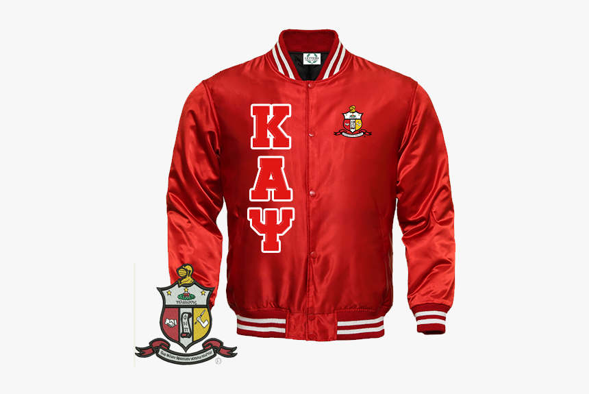 Kappa Alpha Psi Satin Baseball Bomber Jacket - Red Satin Varsity Jacket, HD Png Download, Free Download