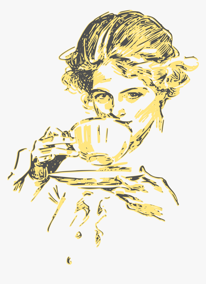 Woman Drinking Coffee Or Tea 03 Clip Arts, HD Png Download, Free Download